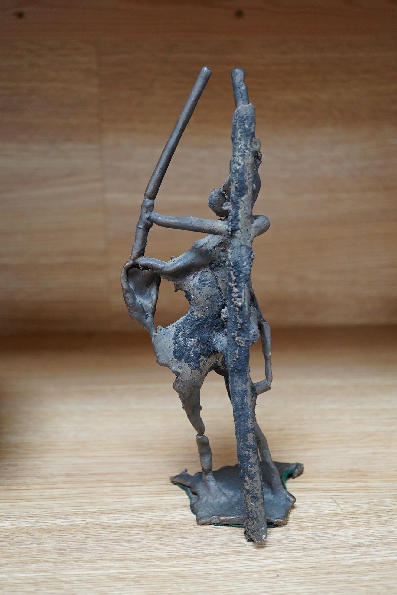 Philip Turner (1918-1997), a modern abstract, rough cast bronze sculpture, 25cm high